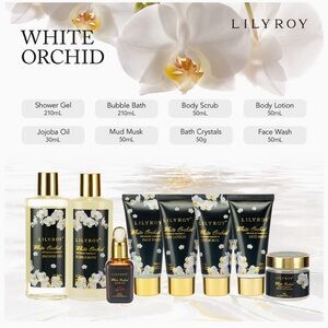 Lily Roy White Orchid Gift Bath Spa Set NEW